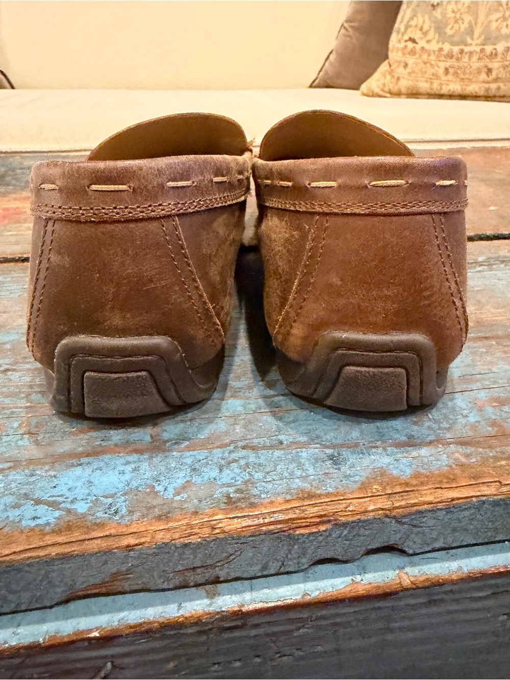 Frye Brown Leather Slip-On Loafers - Picture 6 of 8